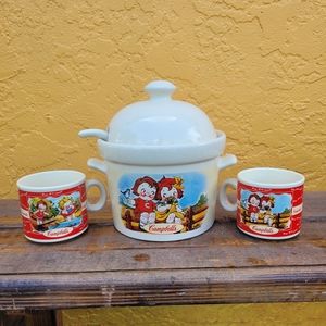 1998 Vintage Campbell Soup Tureen Pot W/Lid & Ladle "Fall Theme" With Ki…